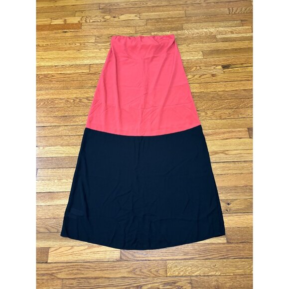 Ann Taylor LOFT Womens Strapless Maxi Dress Size MP Medium Petite Pink Black NWT - Picture 1 of 6